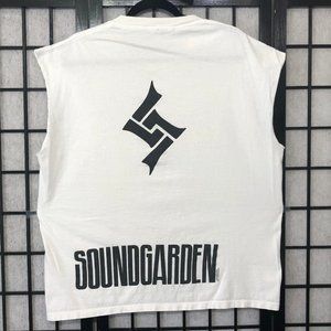 Rare 1992 Soundgarden Vintage T shirt Tee White XL Brockum Cut sleeves 90's PP